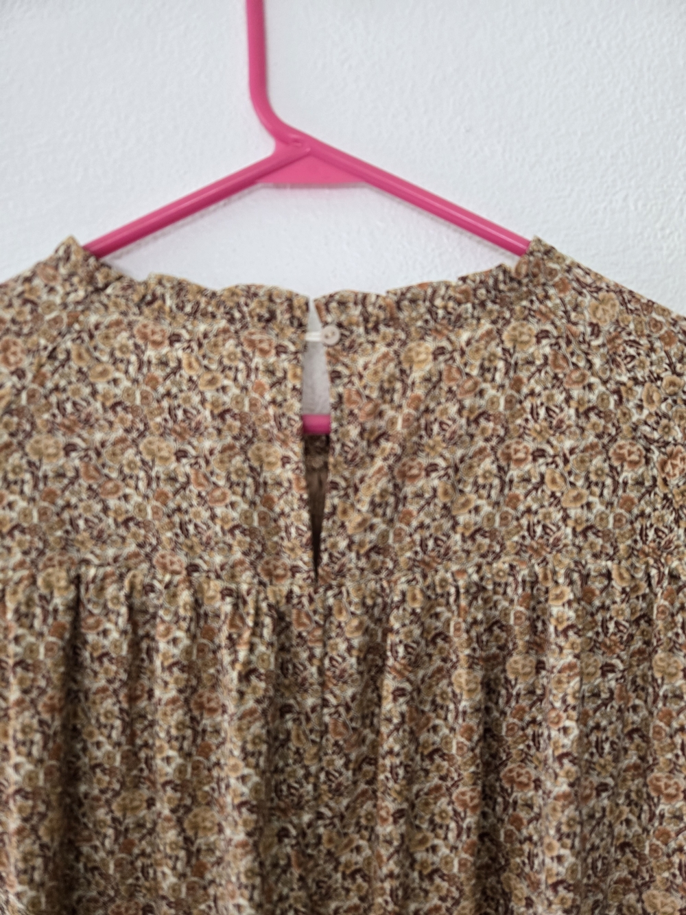 indigo soul Tan Brown Floral Smocked Midi Dress - Picture 7 of 10